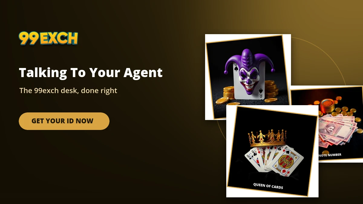 99exch whatsapp agent banner with teen patti joker and queen cards tiles