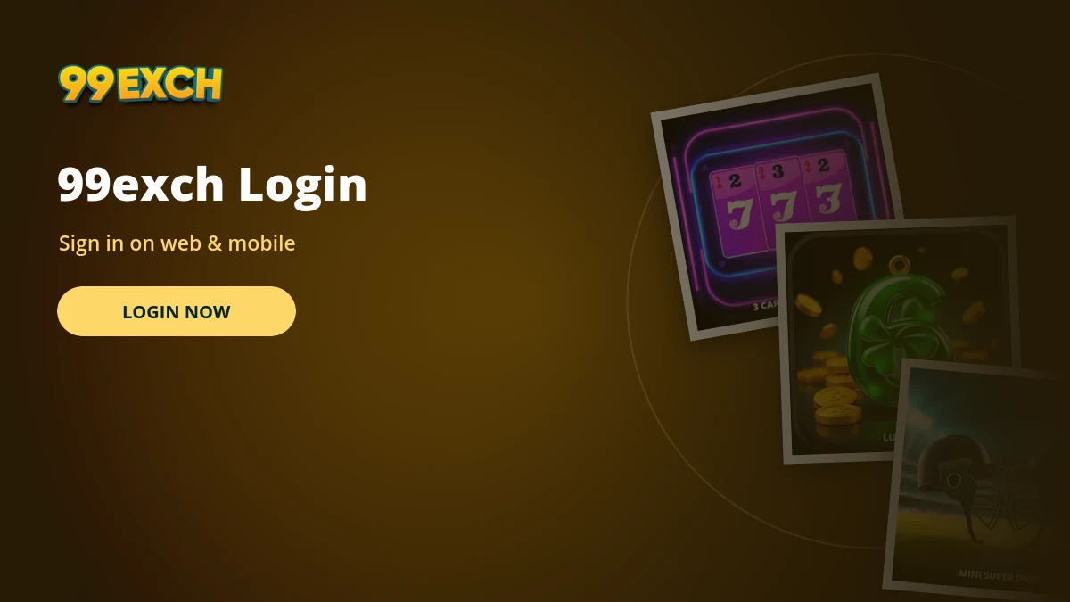 99exch login banner showing sign-in fields beside live table thumbnails